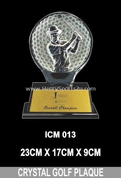 ICM 013 CRYSTAL GOLF PLAQUE