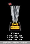 ICV 605 ELEGENT CRYSTAL PLAQUE Crystal Trophy Vase Award Trophy, Medal & Plaque