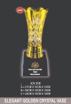 ICV 018 ELEGANT GOLDEN CRYSTAL VASE Crystal Trophy Vase Award Trophy, Medal & Plaque