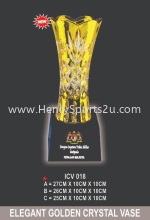 ICV 018 ELEGANT GOLDEN CRYSTAL VASE