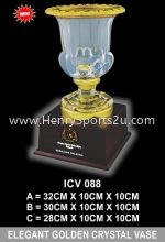 ICV 088 ELEGANT GOLDEN CRYSTAL VASE