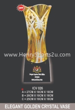 ICV 026 ELEGANT GOLDEN CRYSTAL VASE