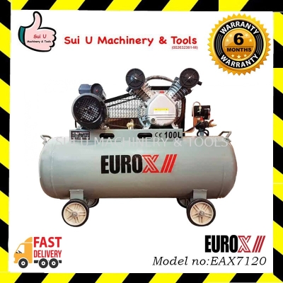 EUROX EAX7120  / EAX-7120 100L 3HP Single Phase Belt Driven Air Compressor