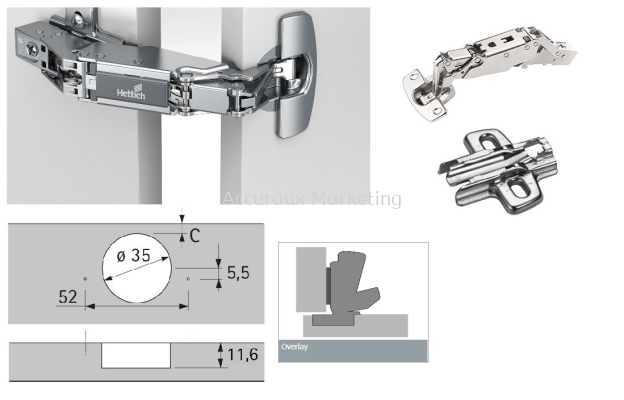 8657i Sensys Hinge 165 Integrated with Soft Close  