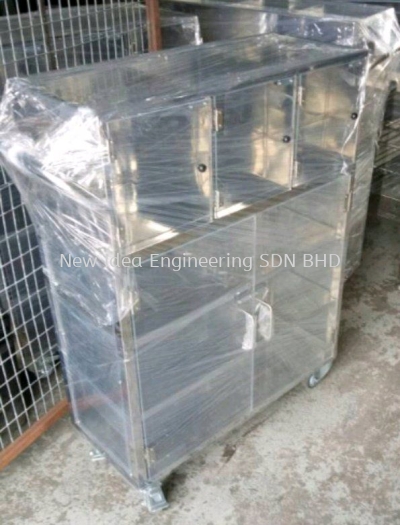 Perspex doors cum Stainless steel cabinets