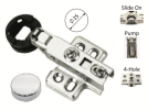 9MM 1" BSN AIR PRESSURE GLASS HINGE - 4 HOLE Concealed Hinge