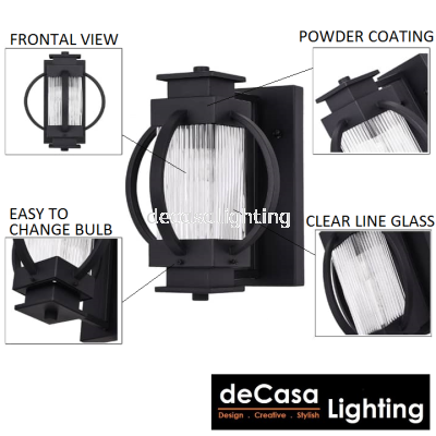 Outdoor Wall Light (2376-BK)