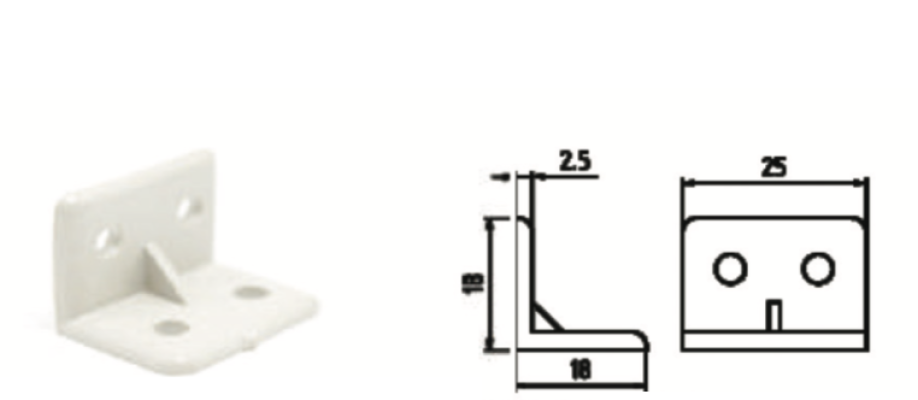 3/4" PVC L BRACKET - THICK