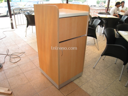 Custom made trash bin for restaurant