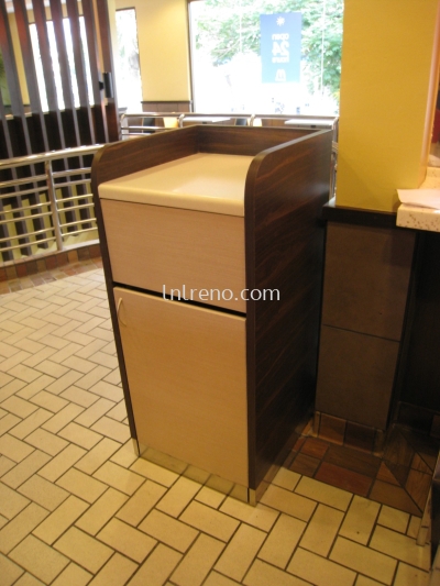 Custom made trash bin for fast food