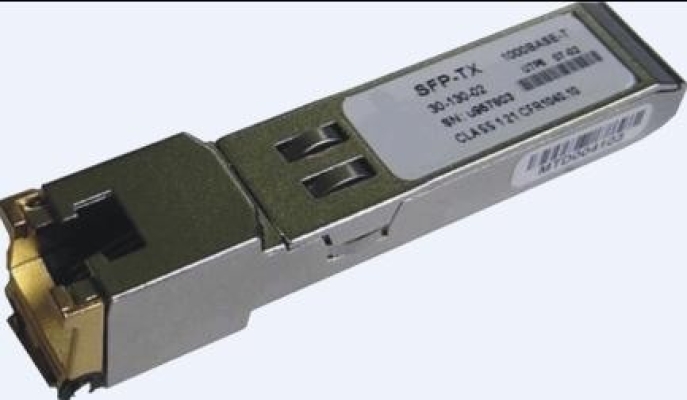 1000 Base-T SFP module, 3.3V/5V 100m UTP5 Cat 5