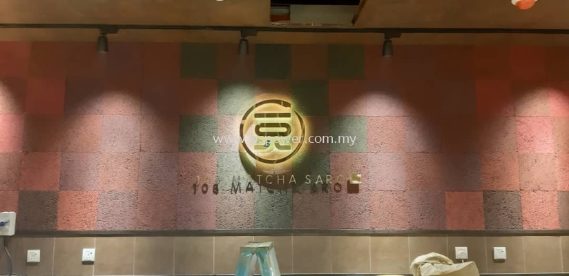 Gold mirror Stainless Steel Laser cut with box up backlit LED Signage @ KLCC