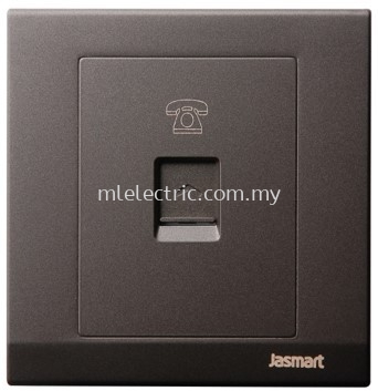 JASMART 1 GANG 4 WIRE RJ11 TEL SOCKET BRONZE