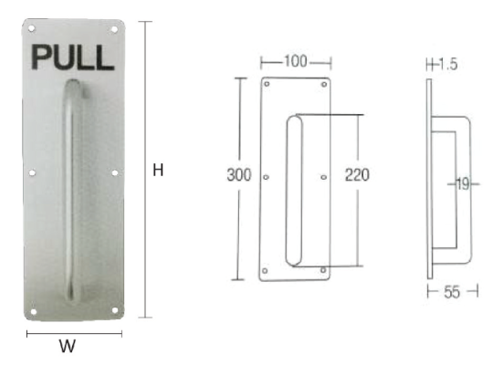 PULL PLATE FOR DOOR SUS304