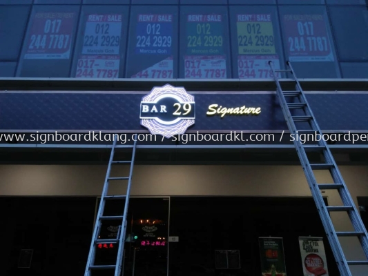 bar 29 3D led conceal box up lettering sigange at Bukit jalil Kuala Lumpur