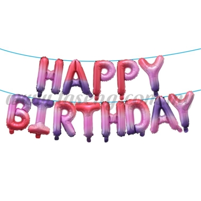 16inch Happy Birthday Foil Balloon Set *Warm Colour Mix (16FB-HB-T123-WCMIX)