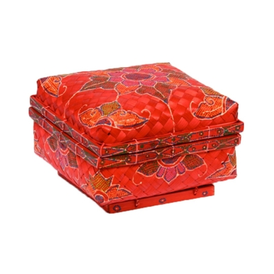 Bamboo Box (Set) - Square Red