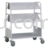 LBEM-3S-A1 - Double Sided Book Trolley (4 Slanting & 1 Flat Shelves) Book Trolley Library Shelving / Library Equipment Steel Furniture