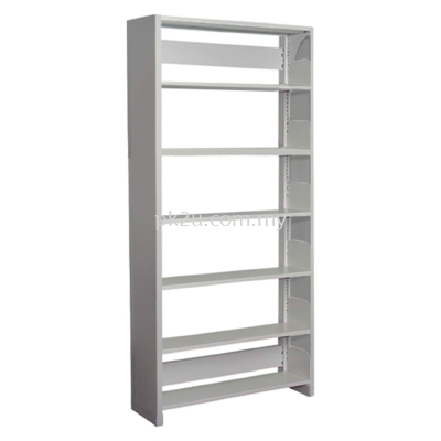 SSLS-6L-SP-A1 - Single Sided Library Shelving With Steel Panel (6 Shelves)