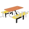 FRP-B3-4 - 4 Canteen Table Seater Set Frp Fiberglass Canteen Chair / Food Cour Table Canteen Furniture / Food Court Furniture