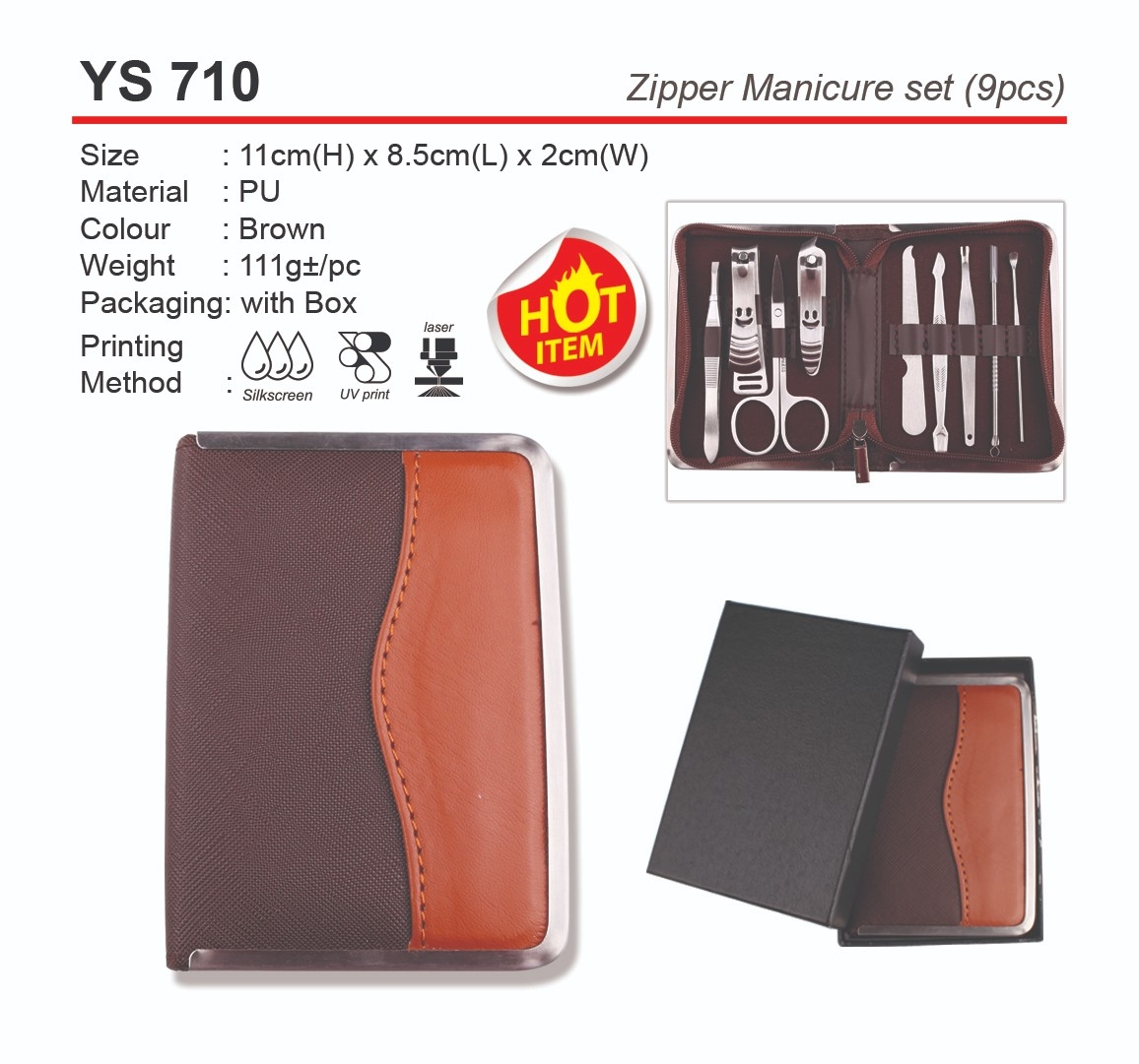 YS710 Zipper Manicure Set (9pcs) (A)