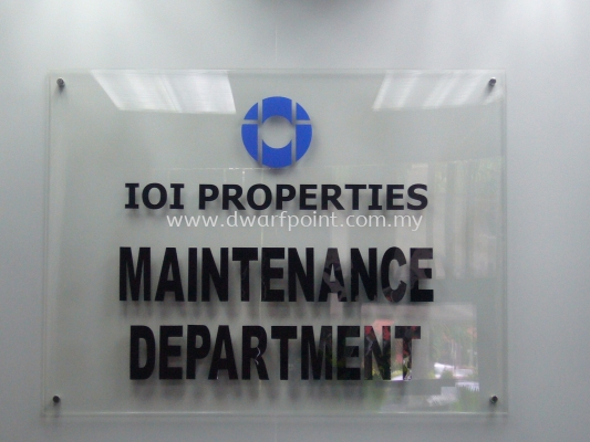 Thick Acrylic Maintenance Department Sign