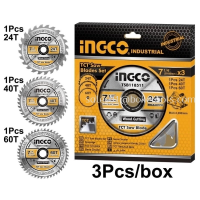 (AVAILABLE IN PIONEER BRANCH) INGCO TSB51852153 3Pcs TCT Saw Blades Set