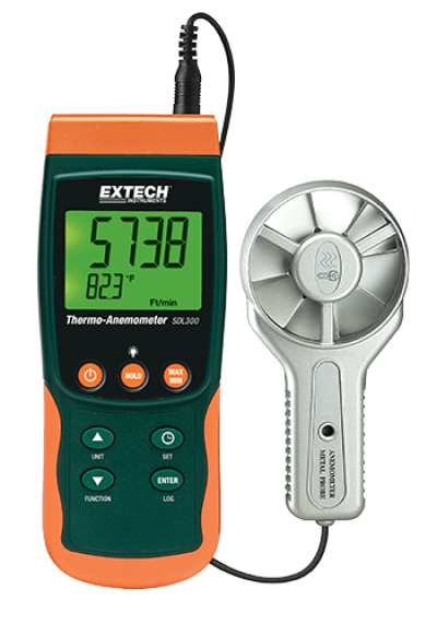 Extech SDL300 Metal Vane Thermo-Anemometer/Datalogger