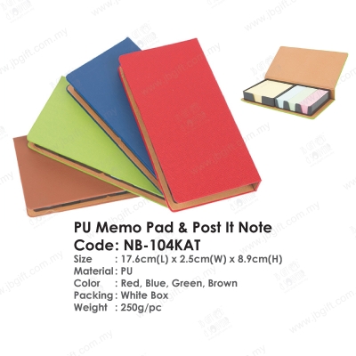 PU Memo Pad & Post It Note NB-104KAT