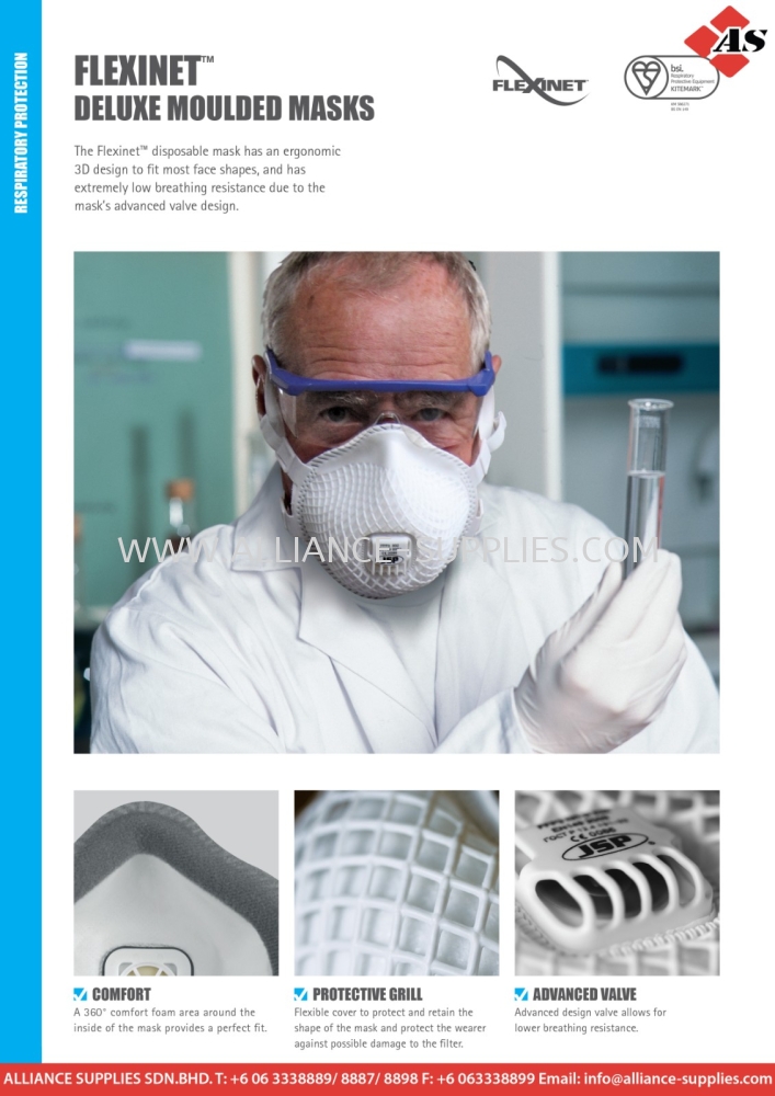 JSP Flexinet Deluxe Moulded Masks JSP Respiratory Protection JSP ...