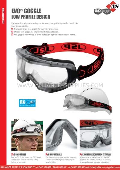JSP EVO Goggle Safety / Atlantic Safety Goggle