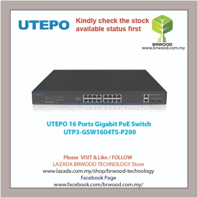 UTEPO UTP3-GSW1604TS-P200: 16 Ports Gigabit PoE Switch
