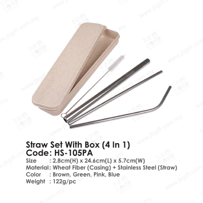 Straw Set With Box (4 In 1) HS-105PA