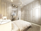 Guest Room with simple & less complicated for wardrobe design. Bedroom White Victorian interior design for Mr. Alex Wong's Semi-D House in Cyberjaya, Malaysia.