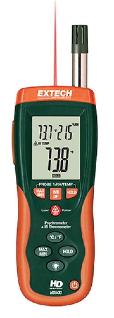 Extech HD500 Psychrometer with InfraRed Thermometer