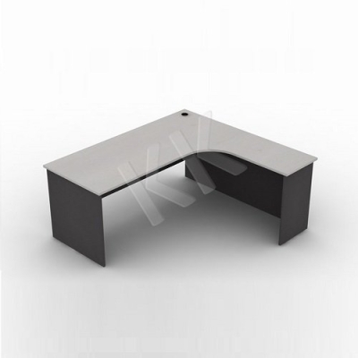 Light Grey & Dark Grey L-Shaped Office Table 1500W