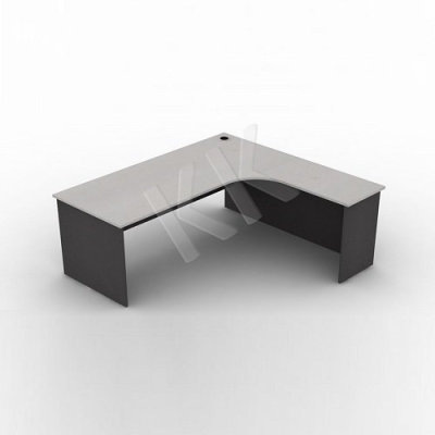 Light Grey & Dark Grey L-Shaped Office Table 1800W