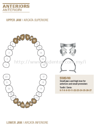 Rubber Dam Clamp Anterior 5595/00