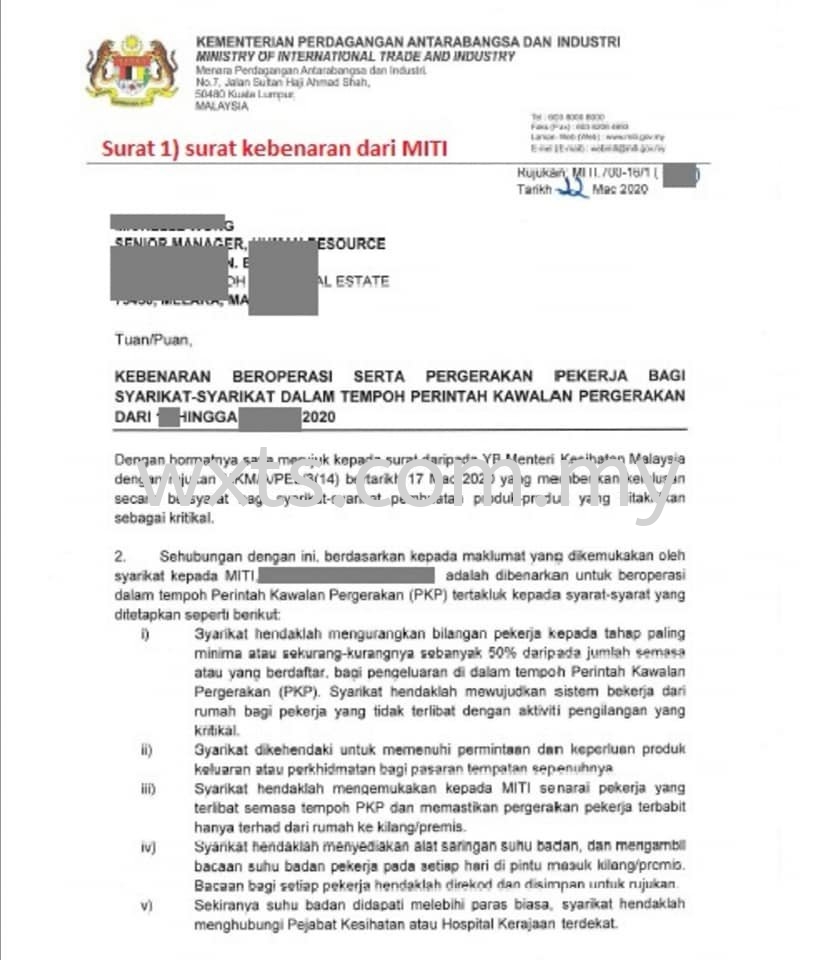 Panduan Ringkas Untuk Beroperasi Di Waktu Pkp Setelah Mendapat Kebenaran Pihak Miti Apr 15 2020 Selangor Kuala Lumpur Malaysia Wxts Metalfab Sdn Bhd