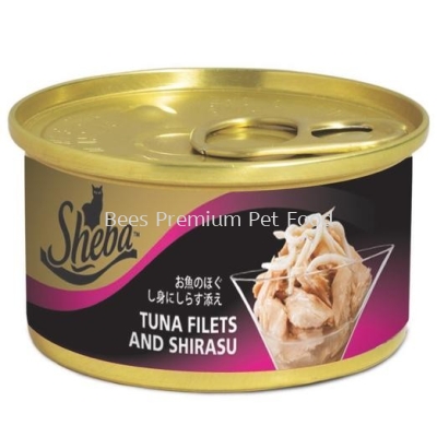 Sheba Tuna Filets & Shirasu Canned Cat Food 85g