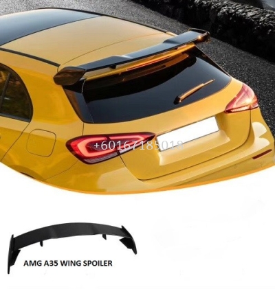 mercedes benz A class w177 A35 wing spoiler gloss black material abs 7 pcs assembly new set