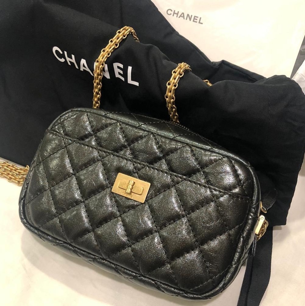 SOLD) Chanel Mini Reissue Black Aged Calfskin GHW Crossbody Bag