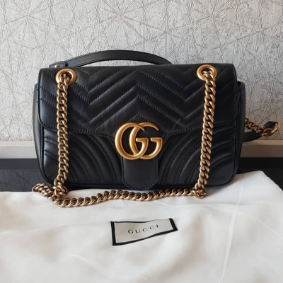 (SOLD) Gucci Small Marmont Black GHW