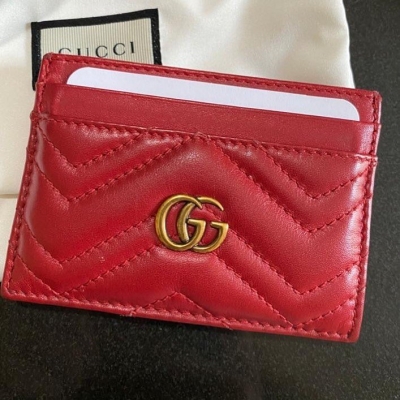 Gucci Card Holder in Red GHW