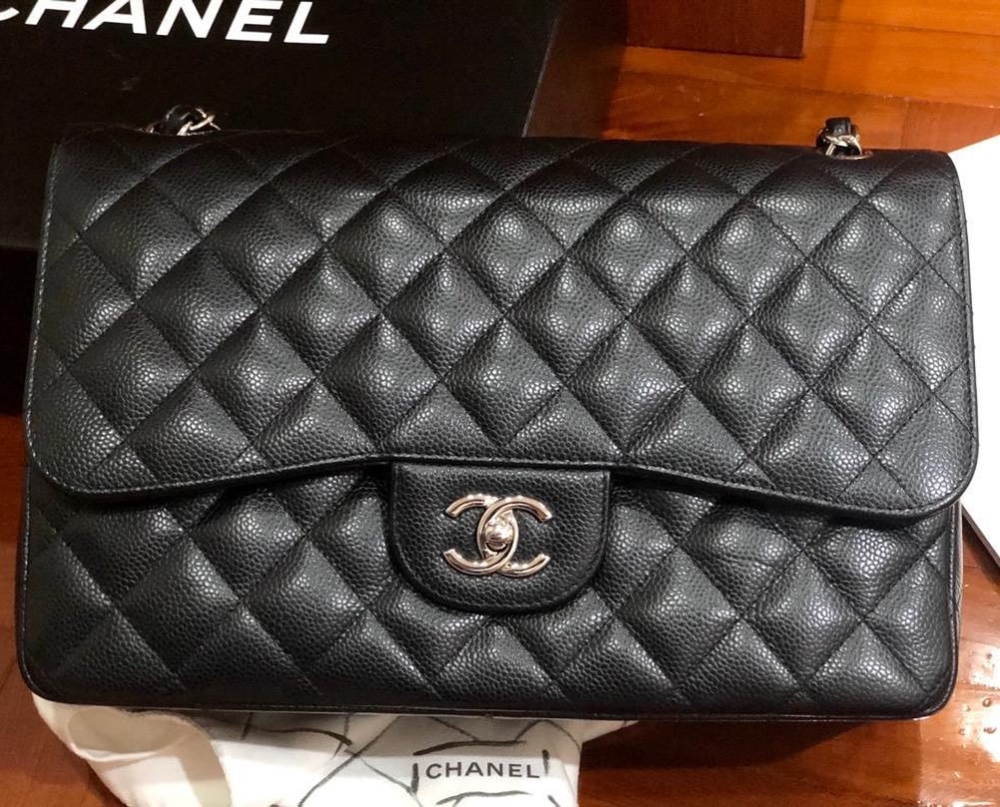 Chanel Jumbo Black Caviar SHW