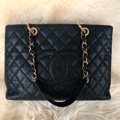 (SOLD) Chanel Grand Shopping Tote (GST) Black Caviar GHW