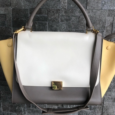 Celine Trapeze Medium Tricolor With Shoulder Strap