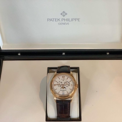 Patek Philippe 5146R 39mm Rose Gold Matte Brown Alligator Strap Watch