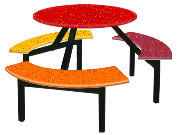 6 Seater Canteen Table - AK607 Fiberglass Table sets