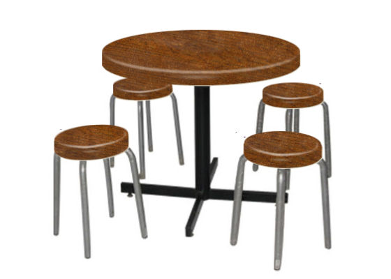 Round Restaurant Table with 4 seats